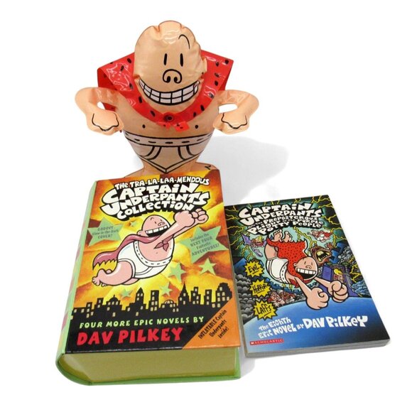 CAPTAIN UNDERPANTS Tra-La-Laa-Mendous Collection Books 1-8 With Inflatable Figur - Picture 1 of 10